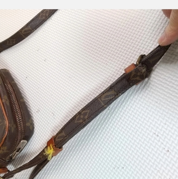 Auth Louis Vuitton Mini Crossbody Monogram Pochette Marly Bandouliere Brown Tan - Picture 10 of 14